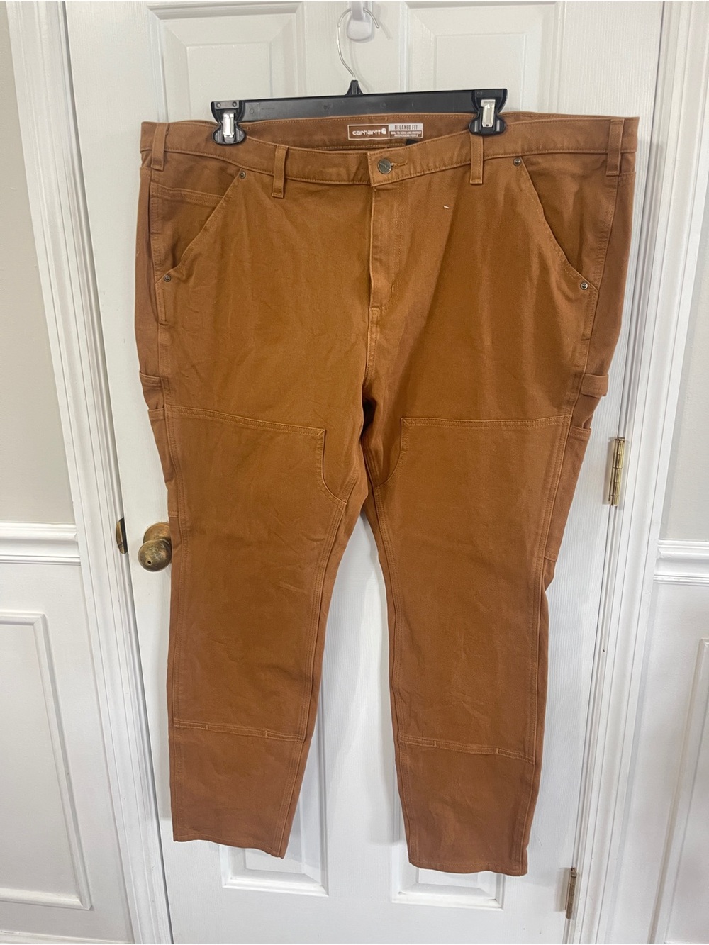 Carhartt Pants Women 22 W Brown Double Knee Relaxed Regular Fit Rugged Flex